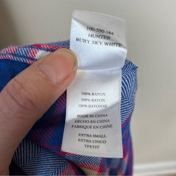 RAILS Hunter Ruby Sky White Plaid Button Down Shirt Size XS - Picture 4 of 4